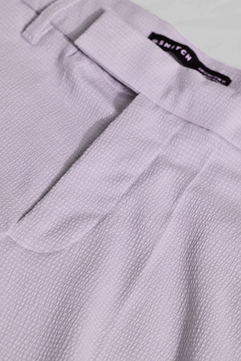 SNITCH Light Grey Plain Slim Fit Trousers