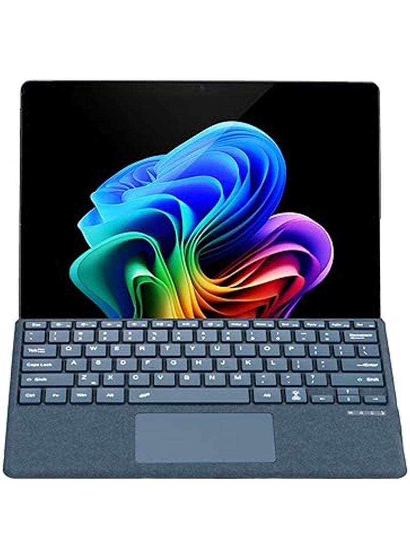 غطاء لوحة مفاتيح متوافق مع Microsoft Surface Pro 11 (2024)، مقاس 13 بوصة، لوحة مفاتيح مع لوحة لمس عالية الدقة، Bluetooth 5.3، حروف رموز مضاءة بألوان سبعية - Image 2