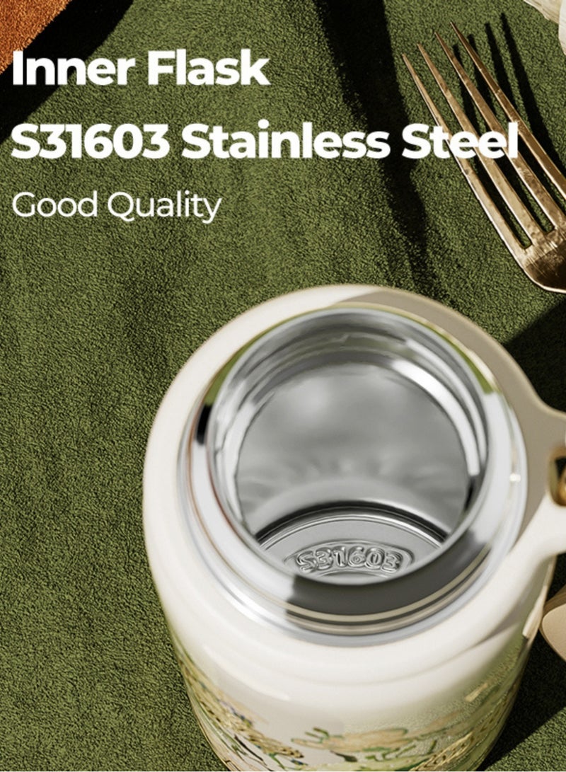 GERM Van Gogh White Roses Thermos Bottle 580ml | GERM × The MET Stainless Steel Vacuum Flask with Cup | Hot & Cold Insulated Water Bottle | Leak-Proof, BPA-Free Travel Mug for Office, School, Outdoor | Art Series - Image 4