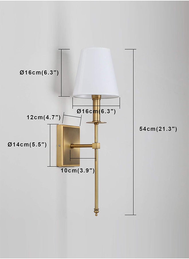 RATSAW - 2 Pcs Slim Wall Sconces with Fabric Shade Industrial Wall Lighting Lamps Fixtures Wall Mounted Sconce for Mirror Hallway Kitchen Bedroom Living Room Bathroom Coppery - Image 1
