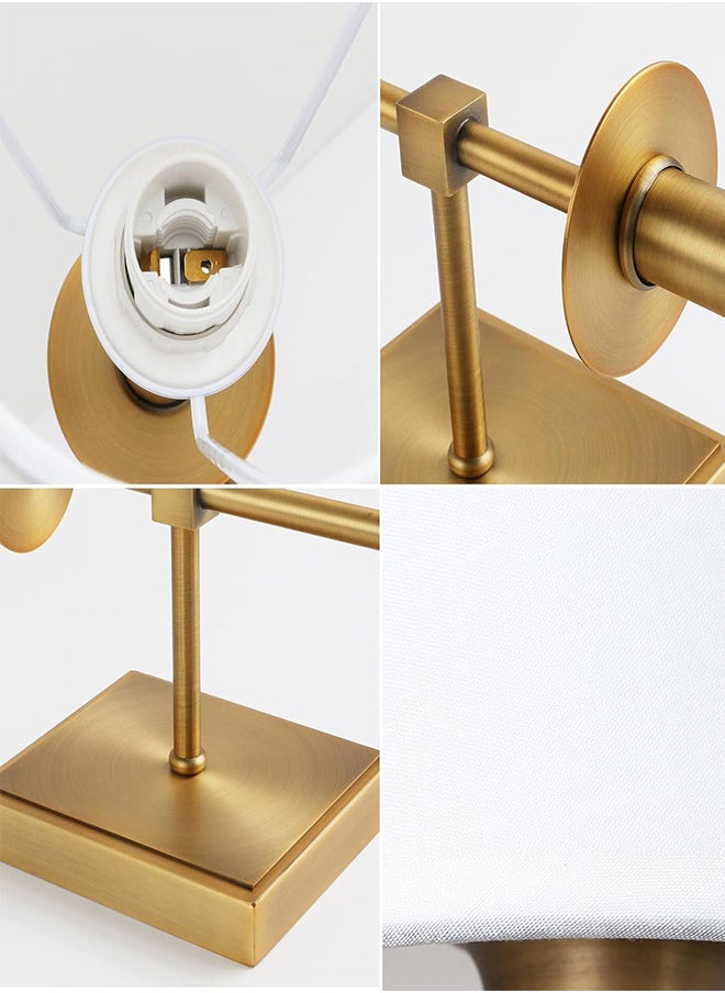 RATSAW - 2 Pcs Slim Wall Sconces with Fabric Shade Industrial Wall Lighting Lamps Fixtures Wall Mounted Sconce for Mirror Hallway Kitchen Bedroom Living Room Bathroom Coppery - Image 1