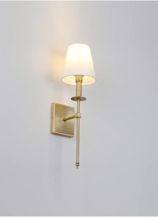 RATSAW - 2 Pcs Slim Wall Sconces with Fabric Shade Industrial Wall Lighting Lamps Fixtures Wall Mounted Sconce for Mirror Hallway Kitchen Bedroom Living Room Bathroom Coppery - Image 1
