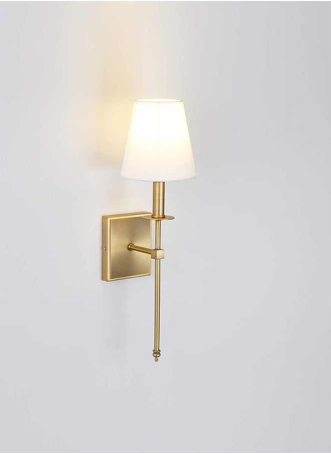 RATSAW - 2 Pcs Slim Wall Sconces with Fabric Shade Industrial Wall Lighting Lamps Fixtures Wall Mounted Sconce for Mirror Hallway Kitchen Bedroom Living Room Bathroom Coppery - Image 1