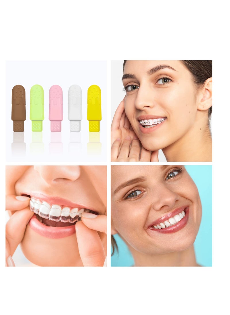 10 PCS Aligners Chewies for Aligner Chompers Chewies , 5 Flavors Aligner Trays Dental Chewies, 5 Colors (White, Brown, Pink, Green, Yellow)