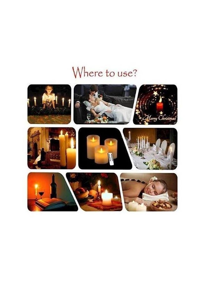 Flameless  Color Changing 3 Pieces Candles  with Remote Control - Image 3
