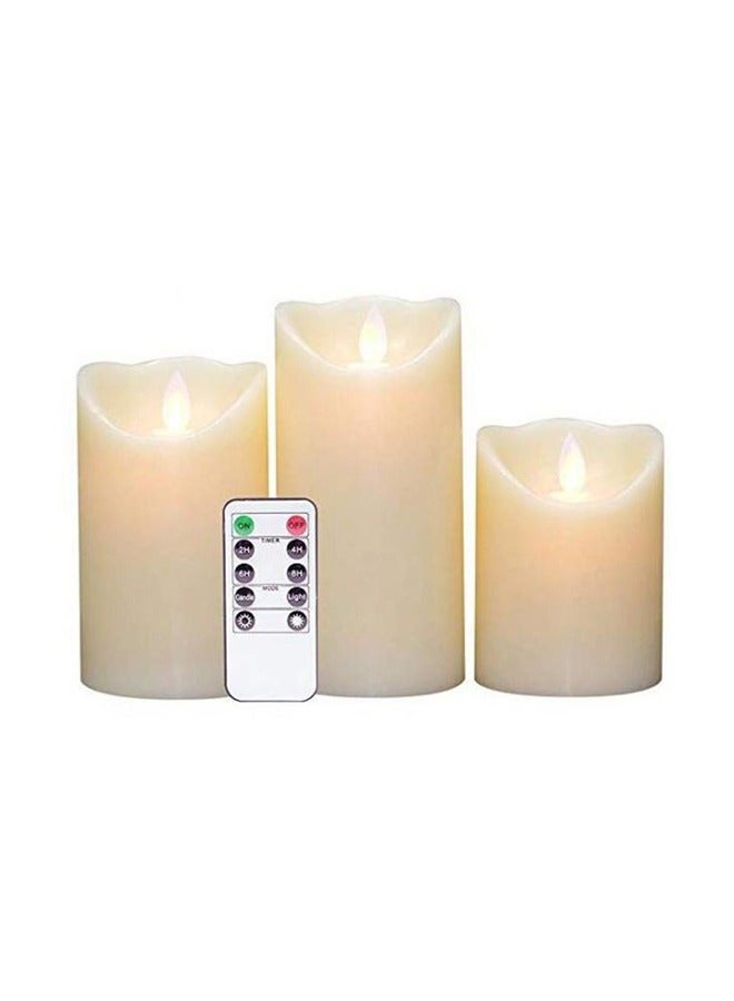 Flameless  Color Changing 3 Pieces Candles  with Remote Control - Image 2