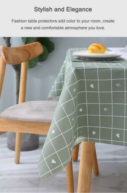 MORGHULIS Modern Tablecloth Deer Printed PEVA Waterproof Spillproof Anti Scald Washable Table Mat Desk Cover Thickened Wrinkle Resistant Table Cloth for Dining TableSize180X137 cm - Image 2