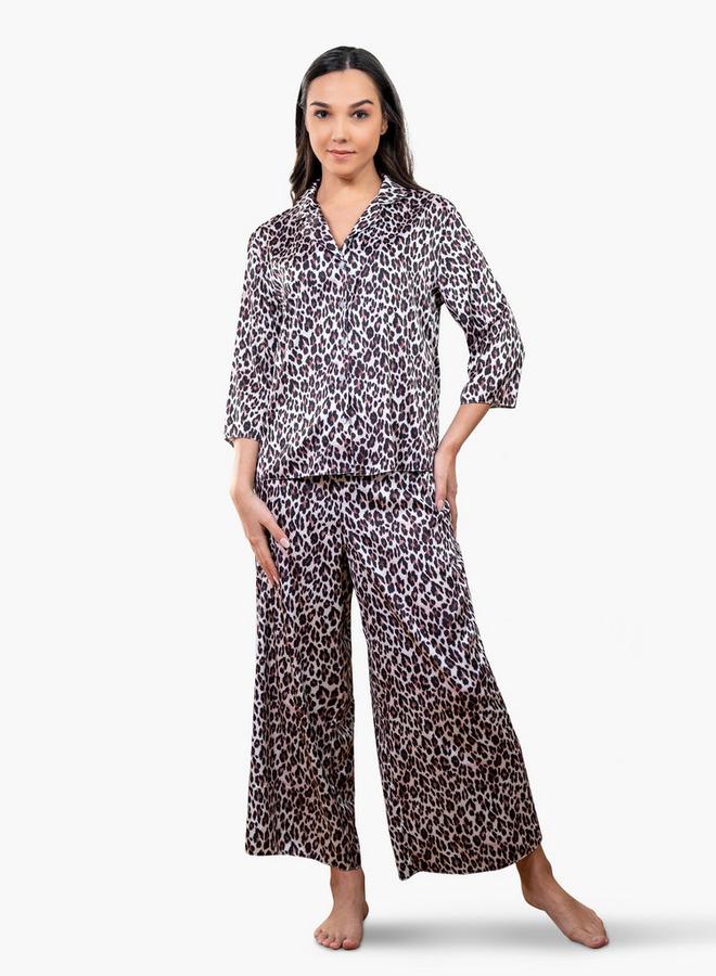 Aadaraya Animal Print Shirt and Pyjama Set - Image 1