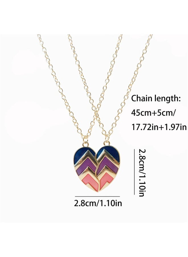 Goolsky طقم قلادة قلب أفضل صديق - قلادة قفل متطابقة للصداقة، هدية رمزية لأفضل الأصدقاء - Image 4