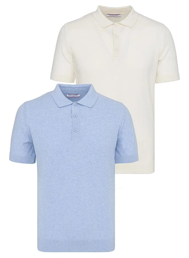 FELIX HARDY Men's 100% Cotton Polo Shirt Short Sleeve Pack of 2
