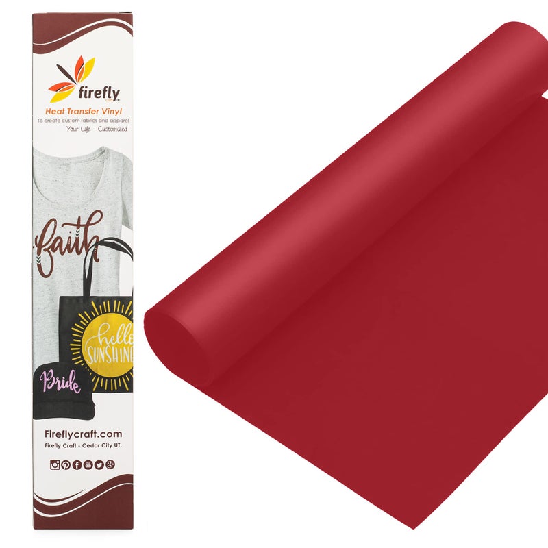Firefly Craft 3D Red Heat Transfer Vinyl Sheets Iron On Vinyl for Cricut and Silhouette Brick Style Heat Press Vinyl for Shirts Art Crafts More 12 x 20 inch Red HTV Vinyl Sheet