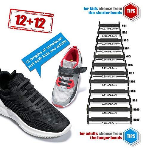 HOMAR No Tie Shoelaces for Kids Adults Stretch Elastic Tieless No Tie Shoe Laces - Image 2