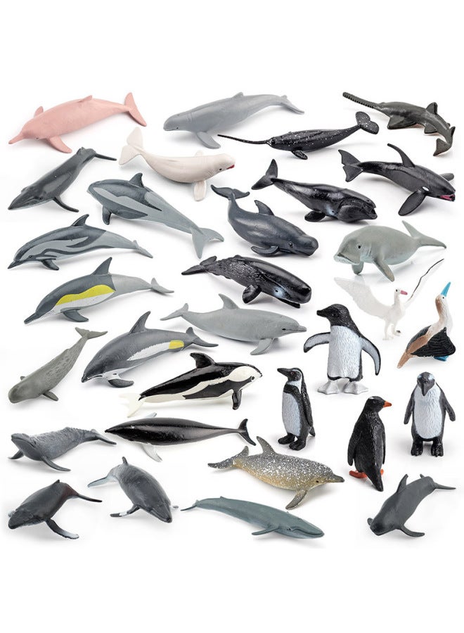 محاكاة الحوت القرش النمر القرش الحوت الأزرق البحرية البيولوجية نموذج أعماق البحار عصور ما قبل التاريخ القديمة الأسماك ثلاثية الفصوص نموذج حيواني-اللون: BL-1063 11 البطريق الصغير 106 جرام - Image 4