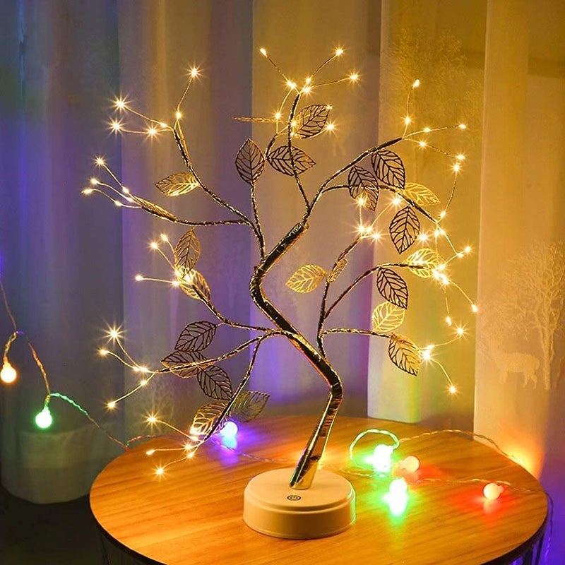 VELOCIOUS Velocious LED Tabletop Bonsai Tree Light Touch Switch DIY Artificial Light Tree Lamp Decoration Festival Holiday BatteryUSB Operated Leaf Node Lamp  - Image 1