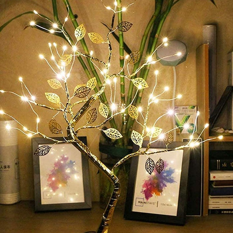 VELOCIOUS Velocious LED Tabletop Bonsai Tree Light Touch Switch DIY Artificial Light Tree Lamp Decoration Festival Holiday BatteryUSB Operated Leaf Node Lamp  - Image 2