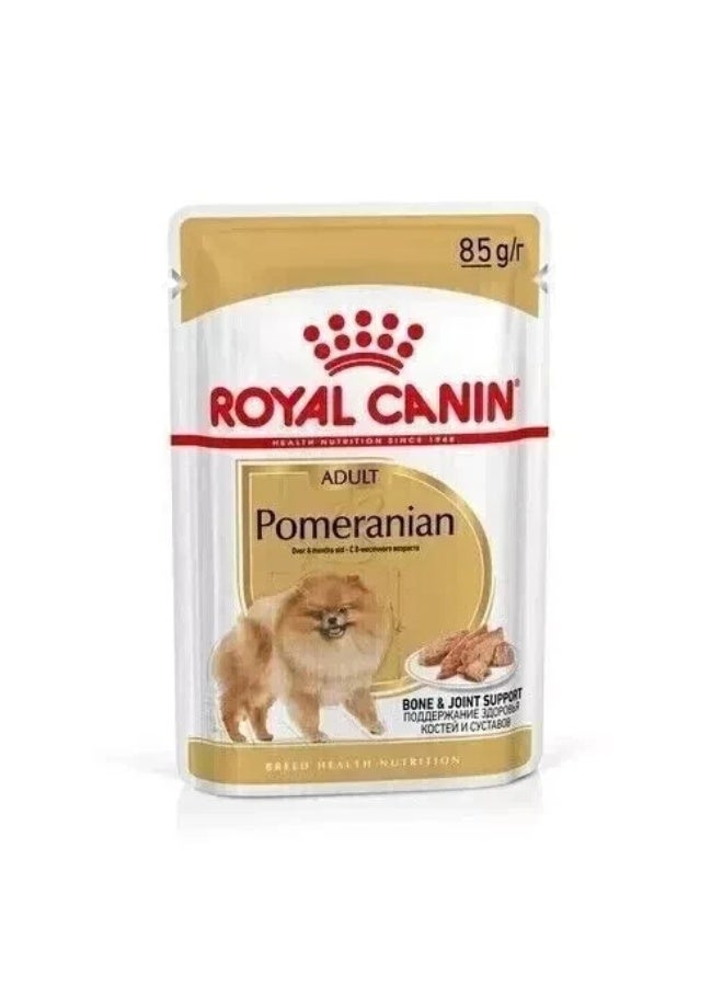 Royal Canin Pomeranian Wet Dog Food – 12 × 85 g Pouches | Breed Health Nutrition | Adult Pomeranian