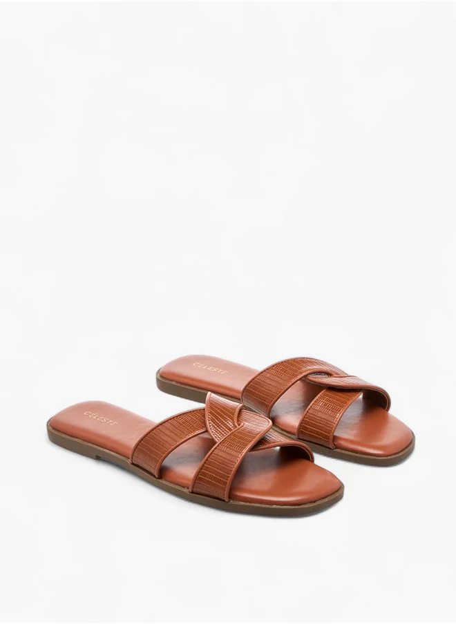 سيليست Women's Textured Slip-On Sandals - 6692100