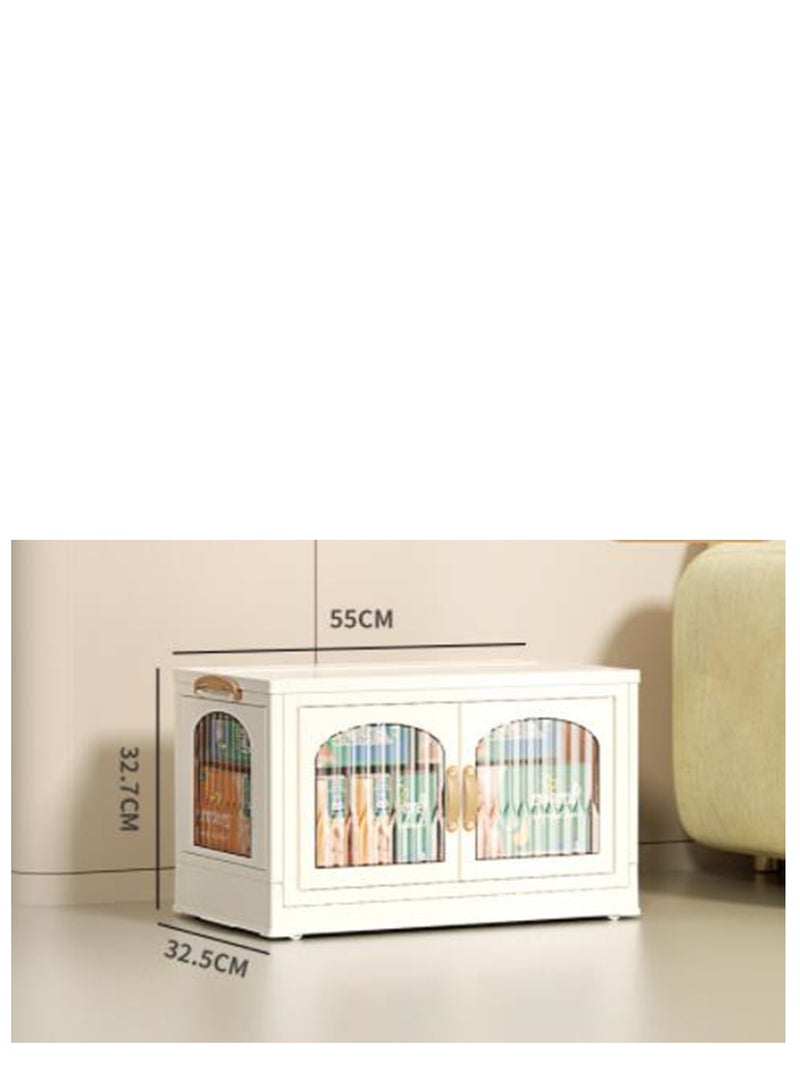 Generic Multifunctional folding storage cabinet, clothes, shoes, hats and bags storage cabinet, cosmetics storage box, coffee, milk, drinks, snacks storage box, 55*32.5*32.7cm, 1 layer  - Image 2