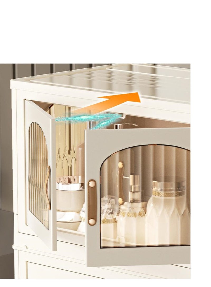 Generic Multifunctional folding storage cabinet, clothes, shoes, hats and bags storage cabinet, cosmetics storage box, coffee, milk, drinks, snacks storage box, 55*32.5*32.7cm, 1 layer  - Image 4