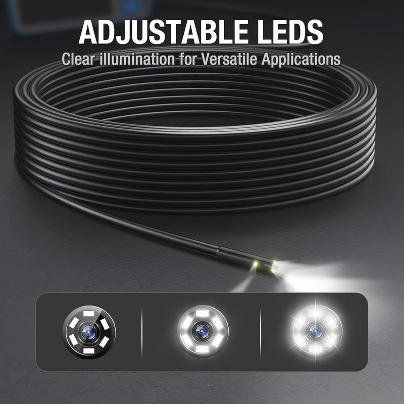 Teslong 50ft Sewer Camera, 1080P Drain Plumbing Snake Inspection Camera with Light, 50 ft Flexible Borescope Endoscope Duct Fiber Optic Scope Cam - Image 4