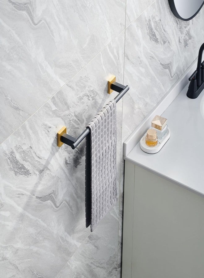 Miyili Bath Towel Bar 15.75-Inch Stainless Steel Towel Rack Hanger for Bathroom Kitchen Wall Mount Black & Gold, A02BG40A - Image 3