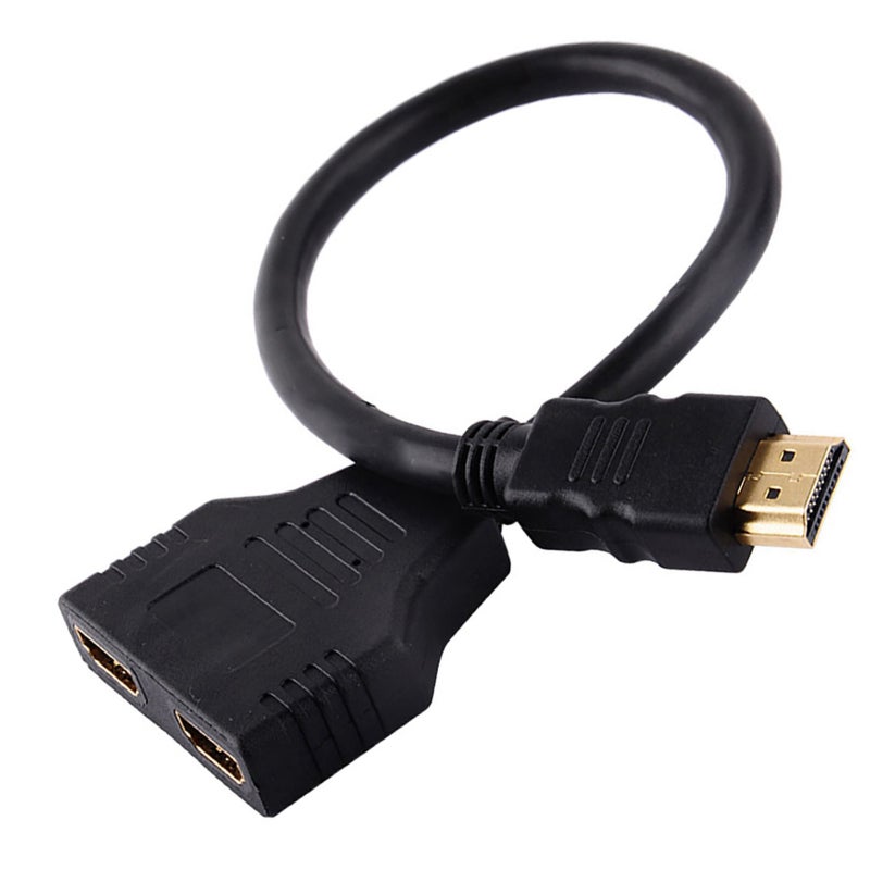 فاصل HDMI 1 إلى 2 ذكر إلى أنثى مزدوجة كابل محول 1080P لتلفزيون HD وشاشة LCD وجهاز عرض - فاصل واجهة الوسائط المتعددة للإخراج البصري - Image 1