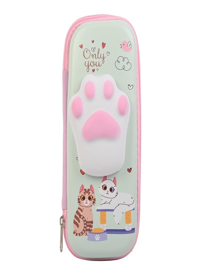 FLYING WHEEL 3D Squishy Cat Paw Pencil Case – Cute Pink School Supply Organizer for Girls, Large Capacity Zipper Stationery Pouch Box for Kids and Students (Mint Green) - Image 1