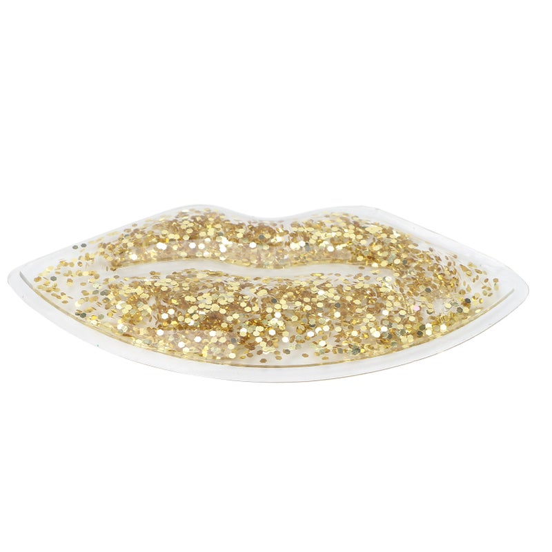 Hot Cold Compress Lips Ice Pack Glitter Sequins Cooling Therapy Lip Gel Pack for SwellingGold - Image 2