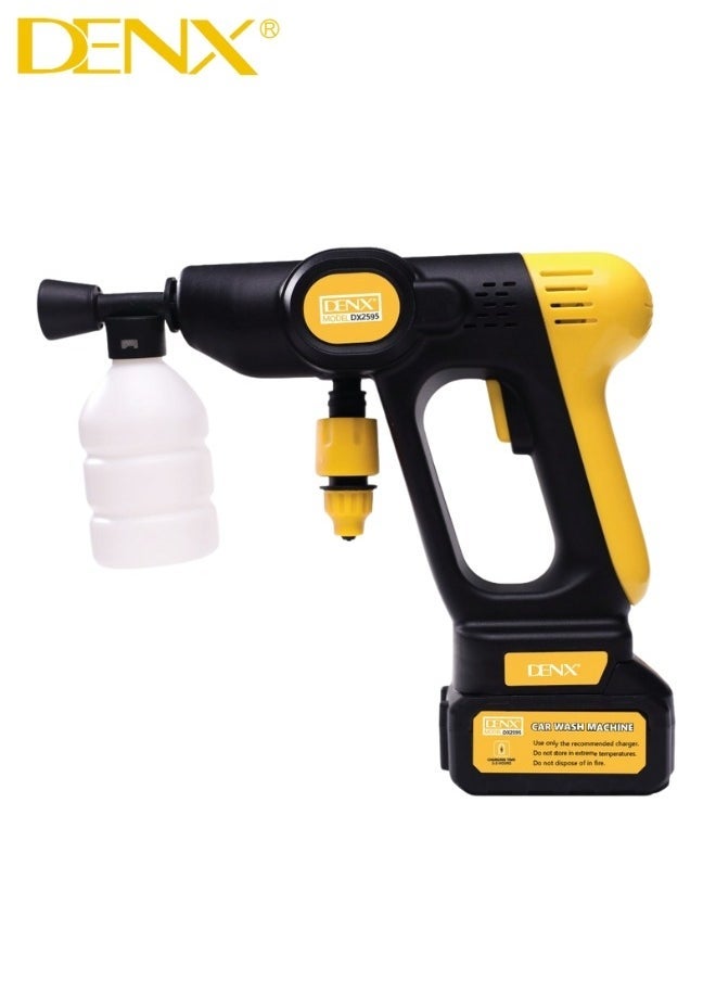 Denx High Pressure Washer 21V - Car Washing Machine - Cordless Portable Electric Water High Pressure Washer Gun, Used For Floor Cleaning Of Car Washes And Garden Watering | 180W  - Image 1