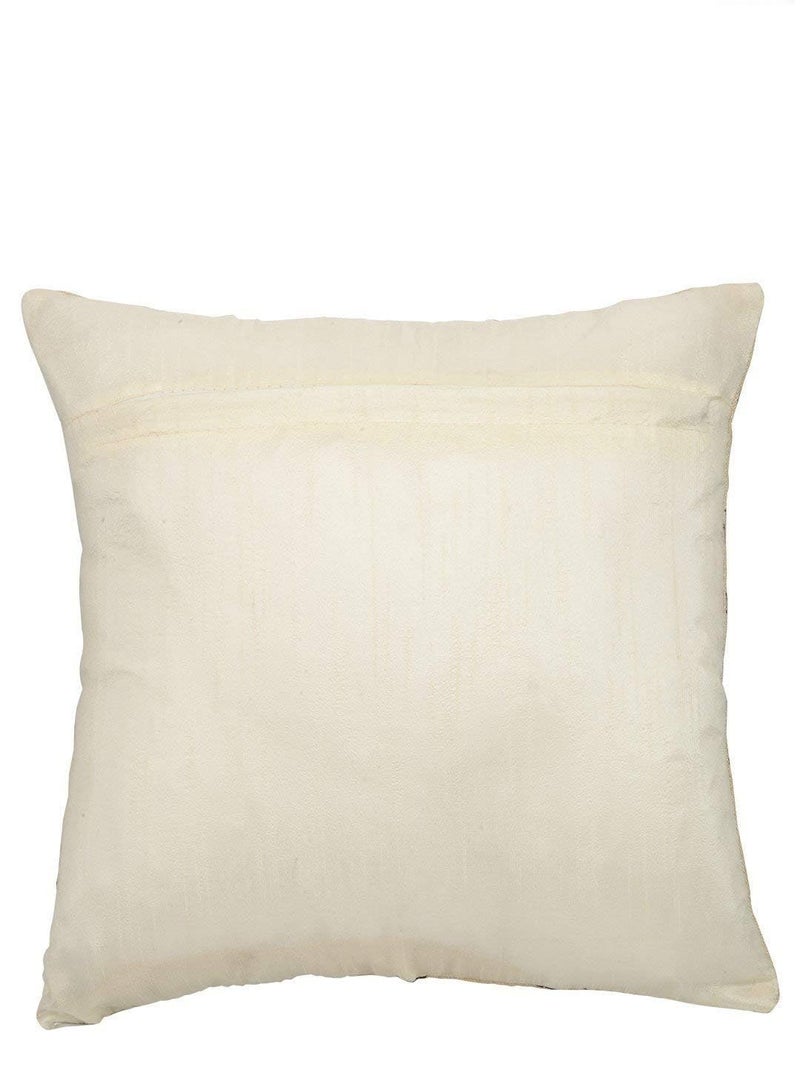 AEROHAVEN™ Set of 5 Floral Decorative Hand Made Jute Throw/Pillow Cushion Covers - CC23 - (Multicolor, 16 Inch x 16 Inch) - Image 5