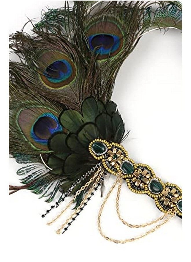 BABEYOND 1920S Flapper Headband Roaring 20S Great Headband (Peacock)  - Image 4