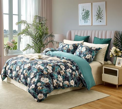 Cupocupa Duvet Cover King Size Set Boho Floral Pattern King Duvet Cover Set for King Size Bed Vintage Soft Bedding Leaf Print Duvet Cover with Pillowcases - Image 3