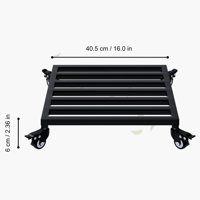 Zhongma 2 Pack 16" x16"x 3.5"H Plant Caddy with Wheels, Heavy Duty Construction, 300 Lbs Capacity, Load-Bearing Wheels with Brakes, No Installation Required - Image 2