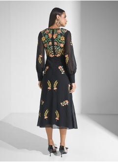 Frock and Frill Embroidered Midi Dress  - Image 2