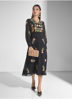 Frock and Frill Embroidered Midi Dress  - Image 4