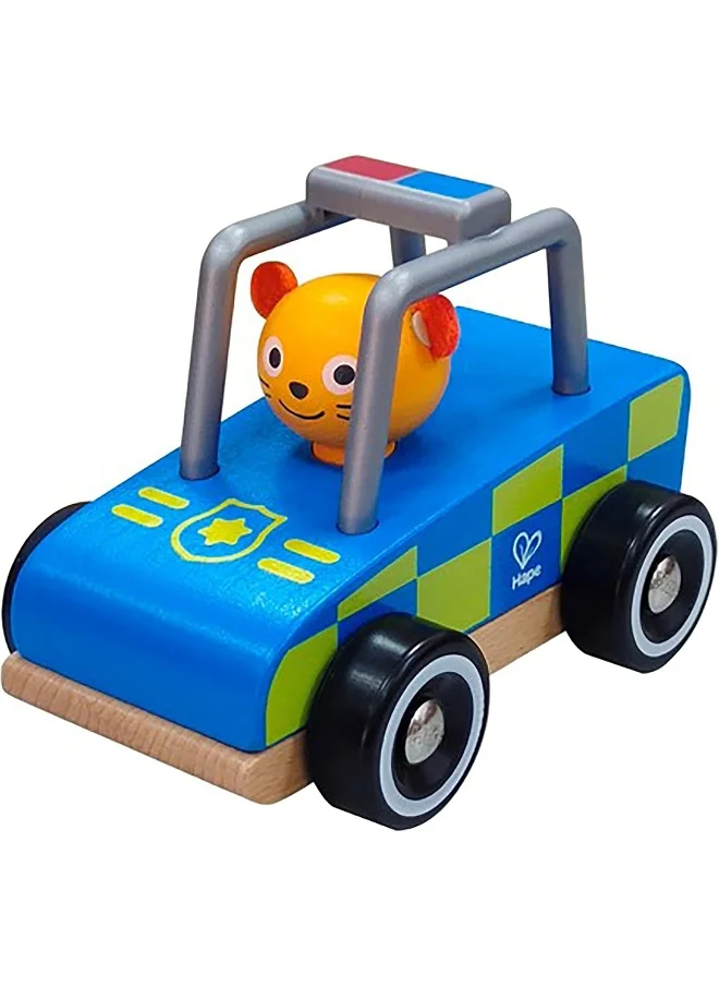 هيب Hape Wild Riders Vehicle - Police Car | Wooden Push and Go Car | Articulated Features for Role-Play | Develops Fine Motor Skills | Safe and Durable Toy for Ages 18+ Months