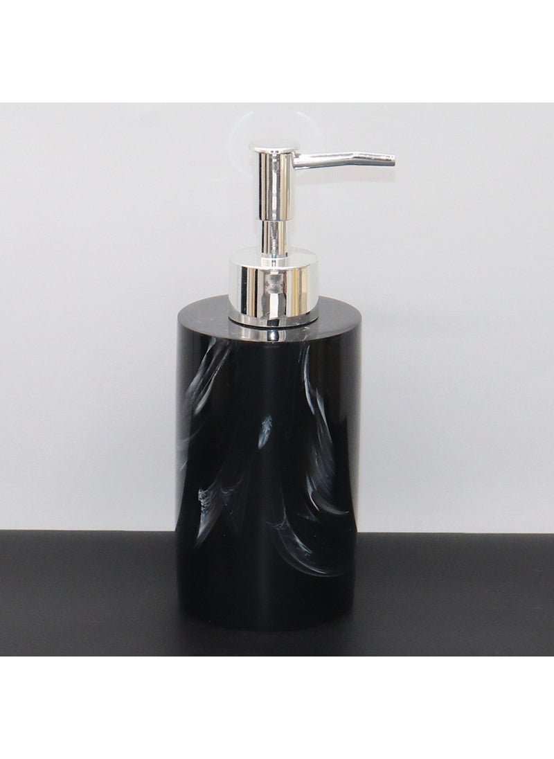 1 x 5 pcs European Resin Dispenser Bathroom Set Soap Shampoo Black imitation marble 260ml lotion bottle 