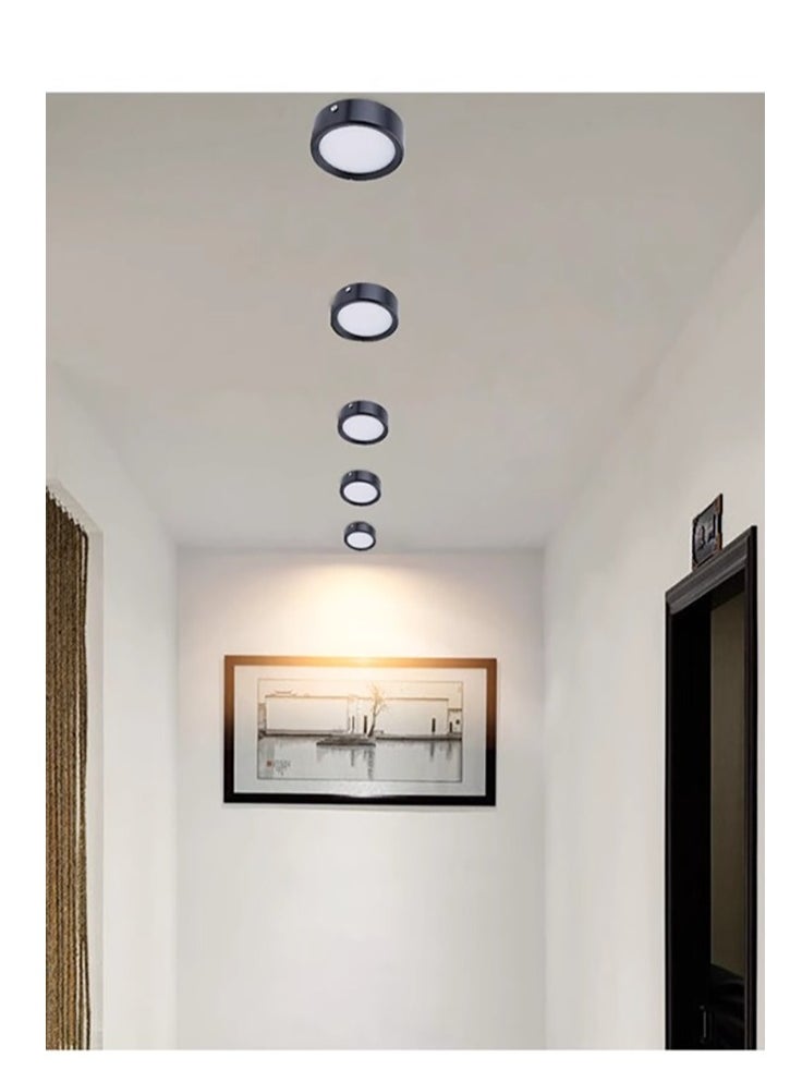 Generic 2 Pack Round LED Surface Ceiling Light 100mm 9W,Cool White Colour (6000 K),Indoor Black Surface Mounted Down lamp For Hallway Patio Living Room Corridor Restaurant Office,Aluminum,Driver Included  - Image 5