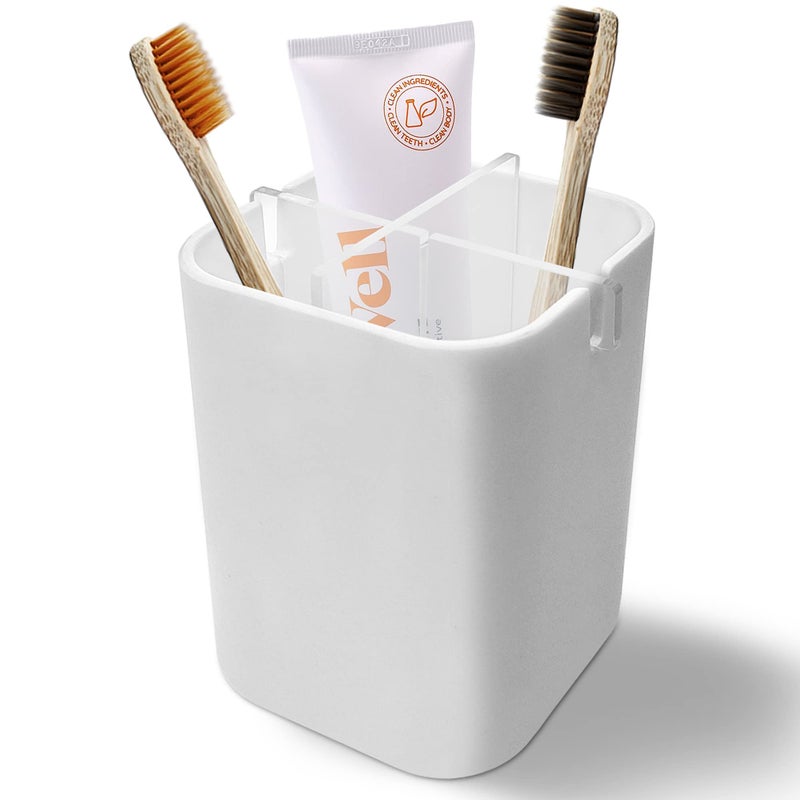 Toothbrush Holder for BathroomClear Acrylic Detachable for Easy Cleaning MultiFunction Storage4 Slots Electric Toothbrush and Toothpaste Organizer Caddy for Bathroom VanityCountertop