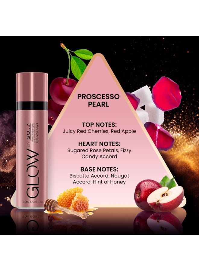 So..? Glow Women's Prosecco Pearl Shimmer Body Spray For Women – Intense Fragrance with Iridescent Glow, Long-Lasting & Elegant, Perfect for Everyday & Special Occasions, 100ml. - Image 2