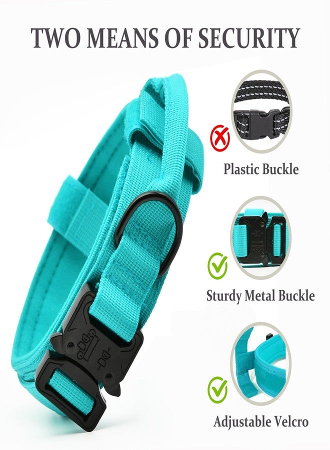 CADONO Tactical Dog Collar, Adjustable Military Training Nylon Dog Collar with Control Handle and Heavy Quick-Release Metal Buckle for Small Medium Large Dogs, Blue M - Image 4