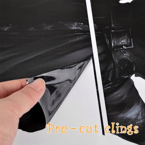 Bunny Chorus Halloween Decorations Window Clings Decor: 3pcs Large Realist Dark Witch Bats Silhouette Halloween Decals Cling Indoor, Scary Creepy Style School Home Office Party Supplies for Glass Windows - Image 3