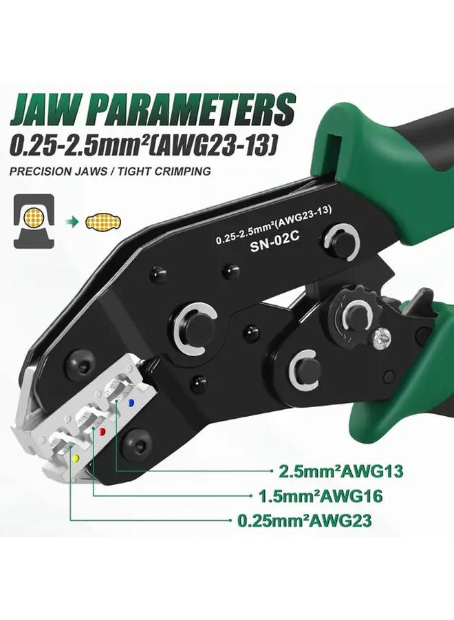 SN 02C 225PCS Crimping Tool Kit With Ratcheting Crimper And Insulated Connectors - Image 5