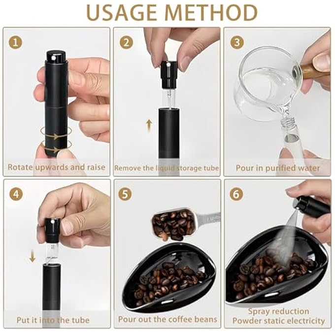 rayihni Coffee Bean Dosing Cup And Spray Bottle SetCeramic Coffee Bean Dosing Tray  Spritzer For Tea Espresso Vessel Accessories Kit Gift For Coffee Lovers - Image 5