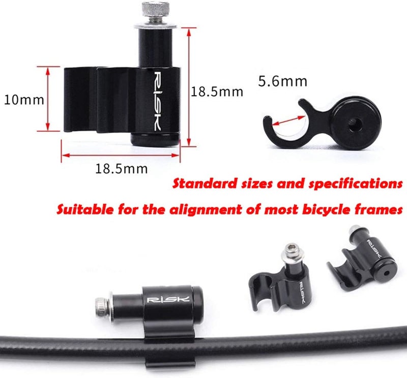 Farbetter 4-Piece Bicycle Brake Cable Guides, Aluminum & Stainless Steel, Black, 4 Pack - Image 2
