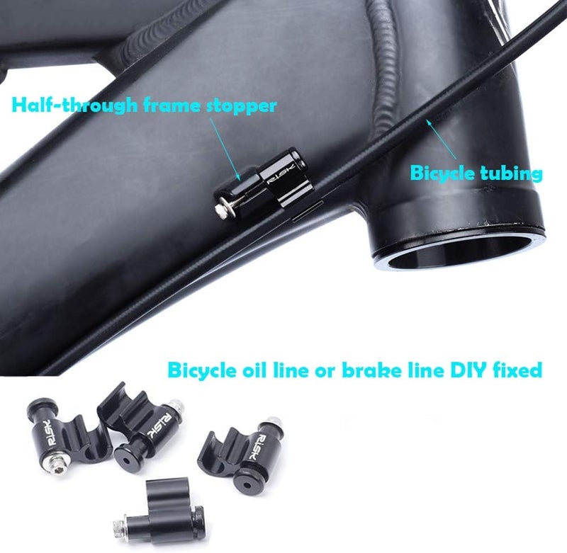 Farbetter 4-Piece Bicycle Brake Cable Guides, Aluminum & Stainless Steel, Black, 4 Pack - Image 4