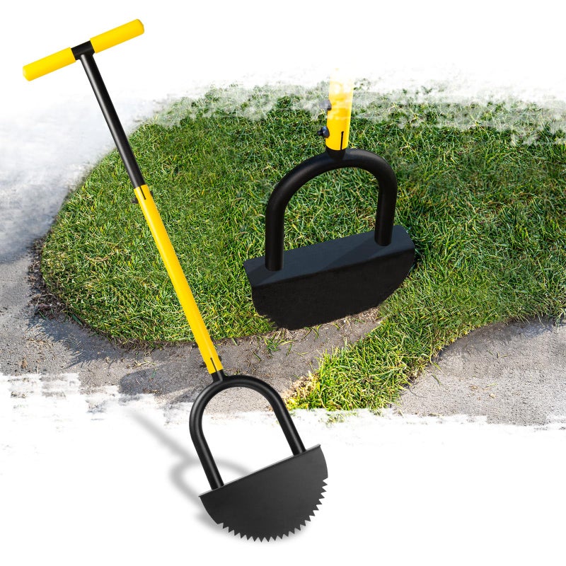 BlumeTrec Manual Edger Lawn Tool with 3842 Adjustable Length SawTooth Border Edger with Wide Footplate Manganese Steel Blade Garden Edging Tool for Flower Beds Landscaping Sidewalks Yard - Image 2