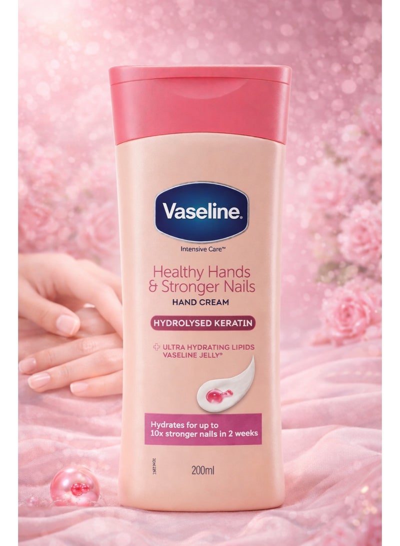 Vaseline Healthy Hands Hand Cream with Keratin 200ml | Non-Greasy Moisturizing Lotion - Image 1