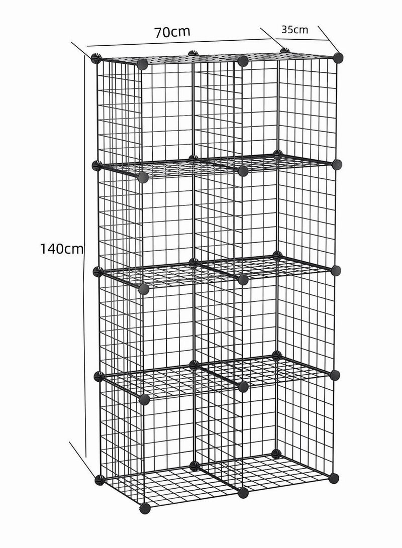Generic 8-Cube Organizer Metal Grids Storage Storage Bins Shelving Modular Book Shelf DIY Closet Cabinet Ideal for Living Room Home  - Image 2