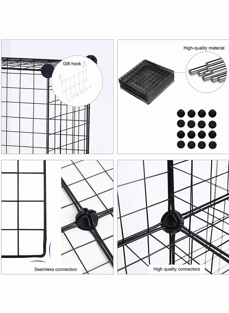 Generic 8-Cube Organizer Metal Grids Storage Storage Bins Shelving Modular Book Shelf DIY Closet Cabinet Ideal for Living Room Home  - Image 3